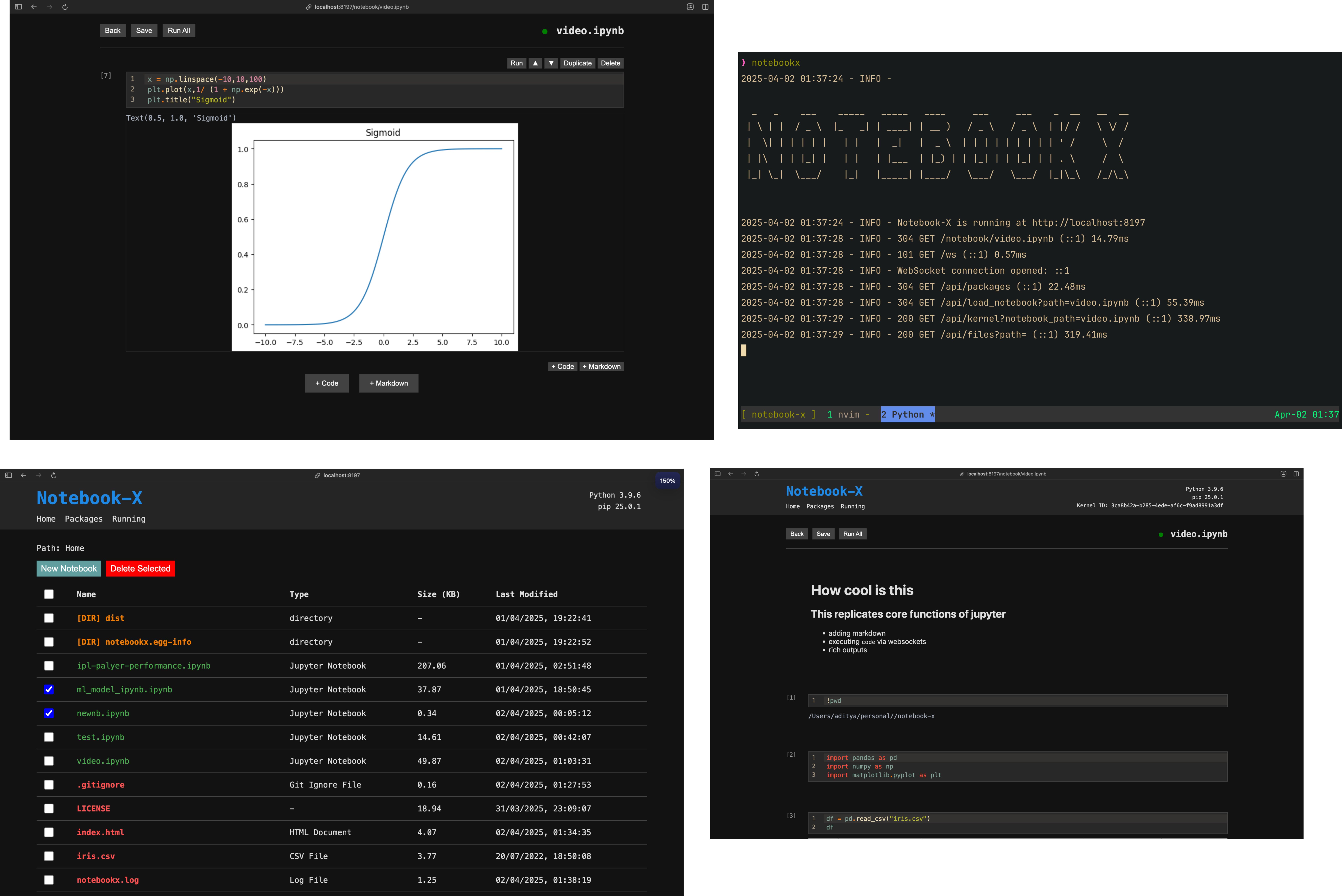 NotebookX Interface